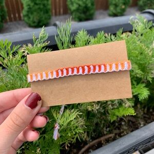 Orange and White Ombre Vertical Wave Bracelet